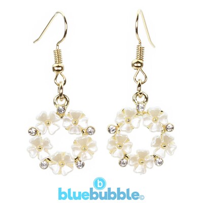 bluebubble FOREVER Ohrringe Kunstperlen Diamant Blume Hochzeit Brautjungfer
