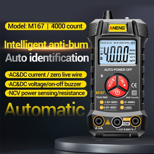 ANENG M167 Digital Multimeter Tester AC/DC Voltmeter Ammeter Auto Rang - Picture 2 of 12