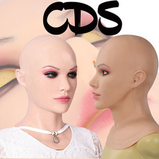 Silicone Female Mask Headwear Headgear Full Head Cover For Crossdresser Cosplay
