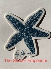 By The Sea Starfish Beach Sticker  Water Bottle  Laptop  Tumbler Vinyl Decal