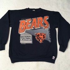 Vintage Logo 7 Chicago Bears Blue Pullover Sweatshirt medium NFL 1992