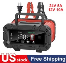 Smart 12v24v Car Battery Charger10a Charging For Automotive Marine Batteries