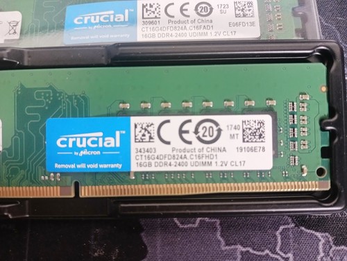 Crucial DDR4 32GB (2x16GB) 2400MHz DIMM – PC Arbeitsspeicher (Gebraucht) - Bild 3 von 4