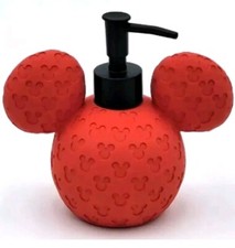 Disney Mickey Mouse Head Red Embossed Soap Lotion Dispenser Brand New
