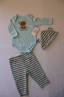 Baby Boys 3 Piece Set 6 - 9 Months Bodysuit Pants Hat Outfit Bear Layette Baby Boys 3 Piece Set 6 - 9 Months Bodysuit Pants Hat Outfit Bear Layette