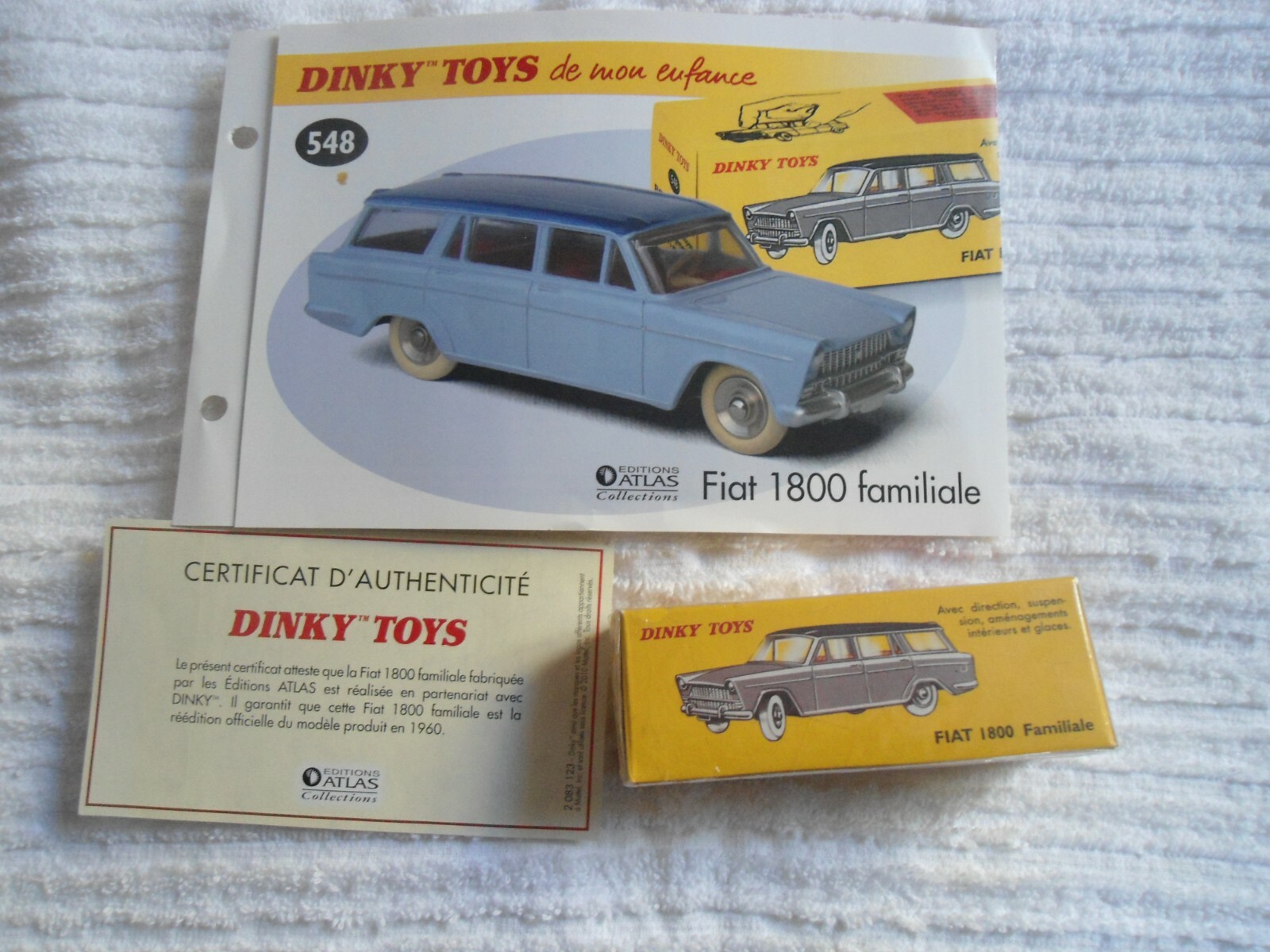 Fiat 1800 familiale bicolor Dinky Toys Atlas 548 avec boite d'origine et certificat