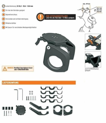SKS COMPIT Winkelverstellbare Handyhalterung für den Lenker Fahrrad / EBike