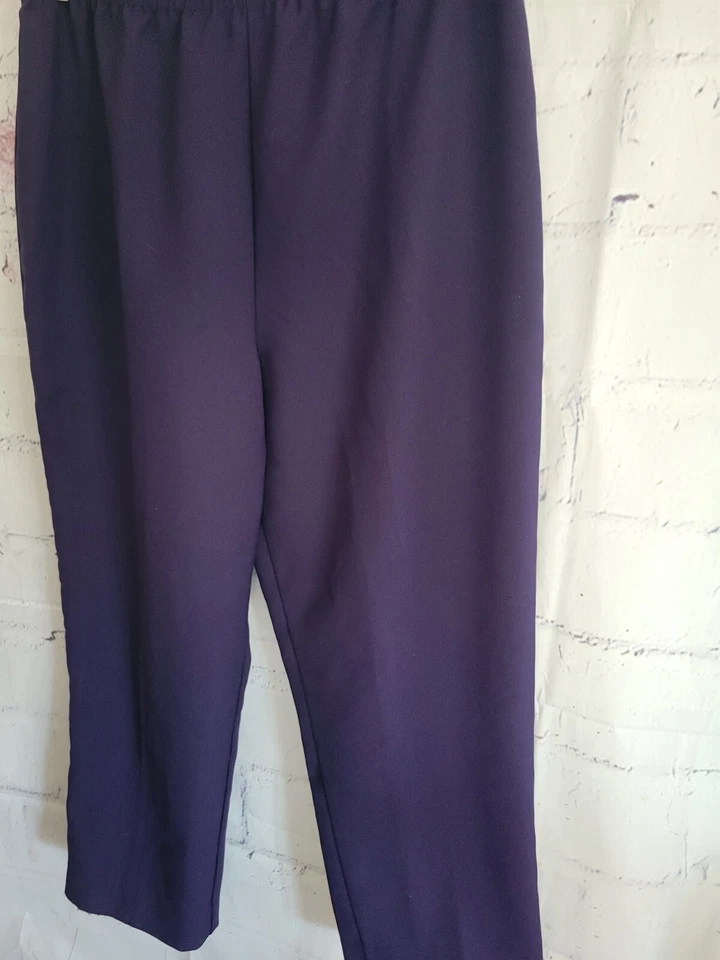 Фиолетовые прямые миниатюрные брюки Nikki размер 16 эластичная талия легкий уход полиэстер - Изображение 2 из 4