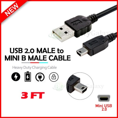 USB CAMERA CABLE 3FT CORD USB 2.0 HIGH SPEED TYPE A MALE TO MINI-B 5P MALE