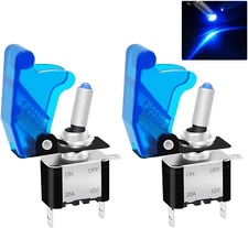2 interruptores basculantes de 12 V con luz LED, resistentes