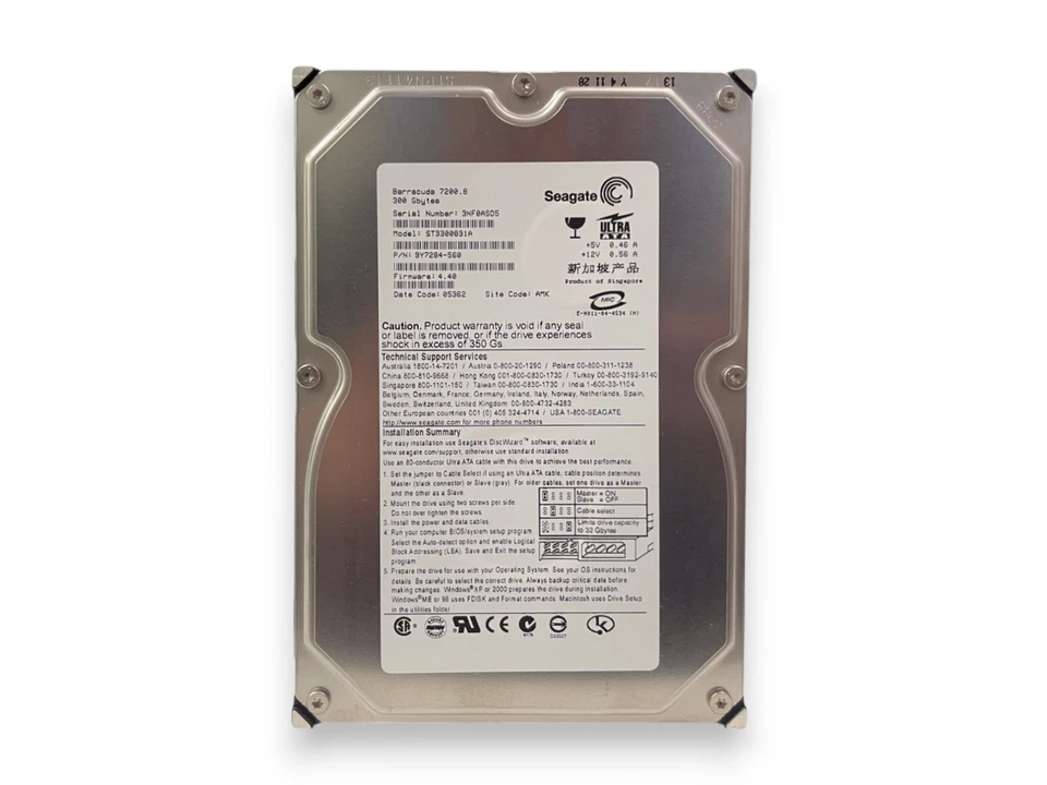 9Y7284-560 ST3300831A Seagate Barracuda 3.5" IDE HDD 300GB 7.2K RPM TESTED 4.40 - Image 2 of 4