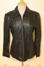Womens Fourteen Zero Vintage Black Leather Jacket Sz S