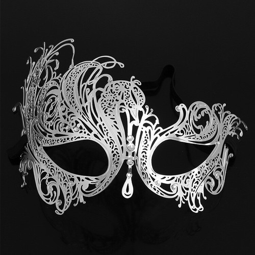 Luxury Couples Metal Venetian Masquerade Masks Rhinestone Detail - Foto 26 di 36