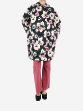 Marni Black Floral Quilted Coat - Size Uk 8