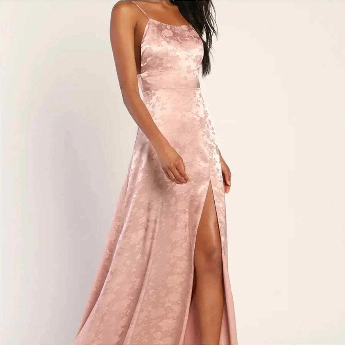 Dusty pink floral maxi dress discount
