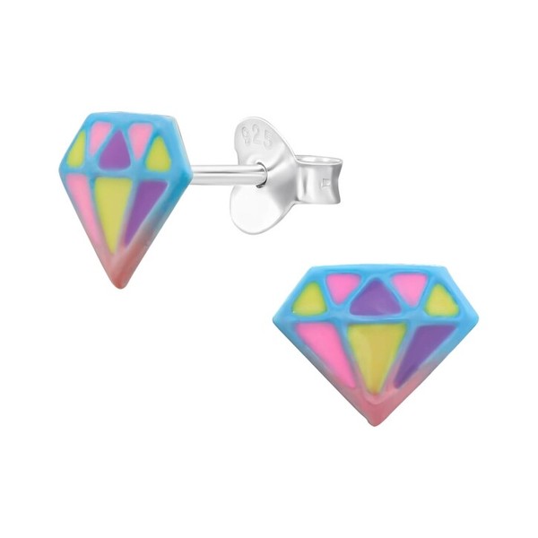 1 Paar Ohrringe Ohrstecker 925 Sterling Silber Bunter Diamant-image