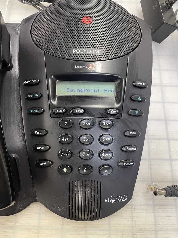 POLYCOM SoundPoint Pro SE-225 Conference Speakerphone 2201-06325-001 2 Line - Image 2 of 4