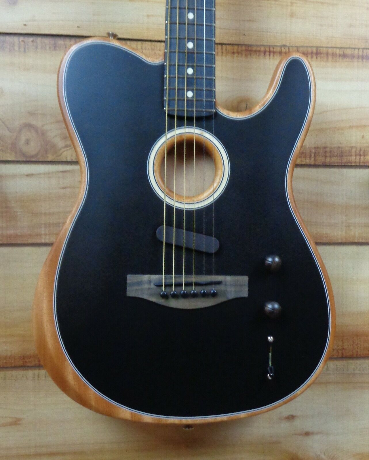 New Fender® American Acoustasonic Telecaster Acoustic Electric Guitar Black