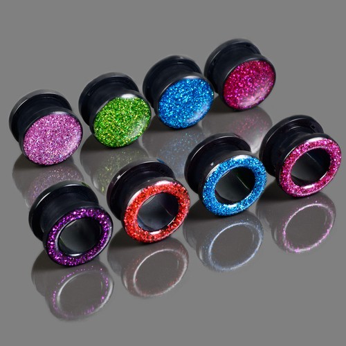 324mm Flesh Tunnel Plug Glitter Glitzer Acryl Schraubtunnel Ohr Piercing AR879 eBay