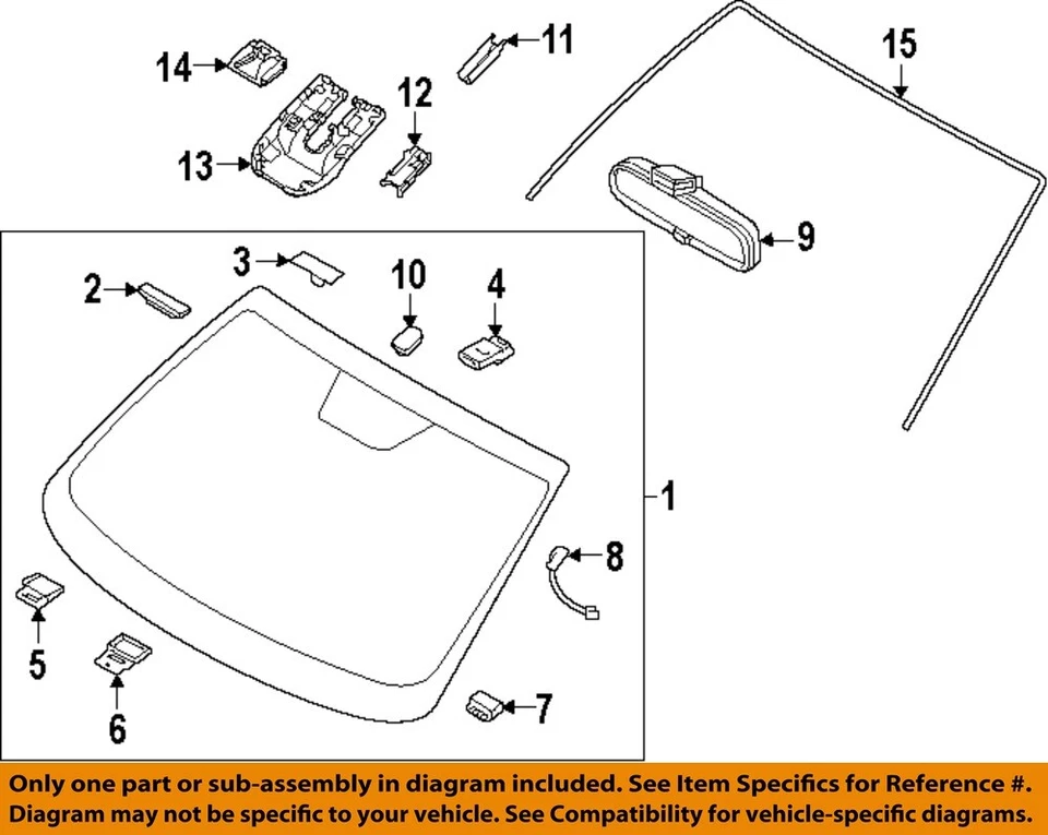 Used Front Center Interior Rear View Mirror fits: 2016 Hyundai Accent Front Cent - Image 3 of 4