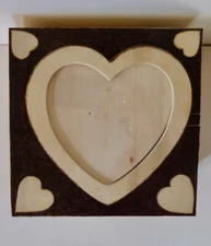 4 Hearts & 4 4 direction BurntWork wood box, photo top: J C Polchies, Mi'kmaq