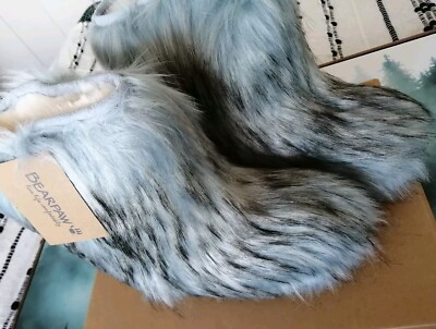 Bearpaw Sasha Faux Fur Winter Boots Size Blue New In