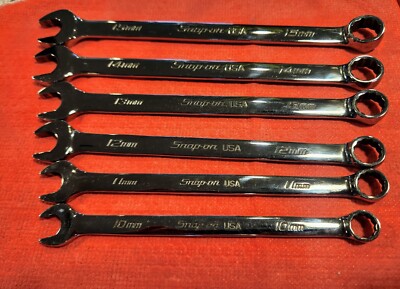 Snap-on Tools 6pc Metric 12 Point FLANK DRIVE PLUS Wrench Set SOEXM706 10-15mm