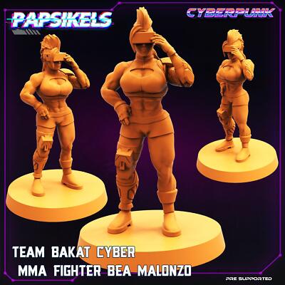 3D Printed Papsikels Cyberpunk Sci-Fi Team Bakat Cyber MMA Fighter Bea Malonzo -