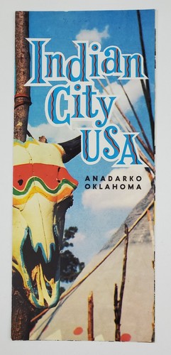 1960s Anadarko Oklahoma OK Indian City USA Native American Vtg Travel Brochure