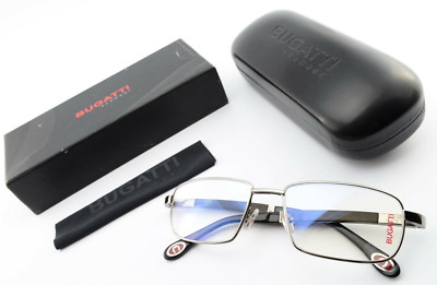 BUGATTI Brille Mod 548 023 55[]18 140 Large Square Ruthenium Precious Ebony Wood