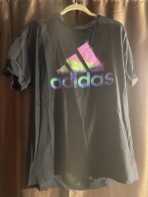 Men’s XL Adidas Black Galaxy Graphic Athletic Cotton Go-To T-Shirt