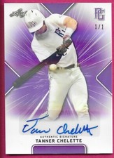 2021 Leaf Perfect Game National Baseball TANNER CHELETTE Purple Autograph 1/1