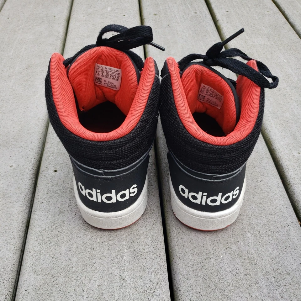 Adidas Boys Basketball Shoes, Size 4.5 Black Red & White Sneakers, Active Wear. - Image 3 of 4