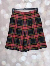 Michele vintage Women's Plaid/Tartan High Waisted Pleated Front Shorts Size 12
