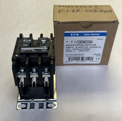EATON CUTLER-HAMMER,C25DND330A,DEFINITE PURPOSE CONTACTOR NEW