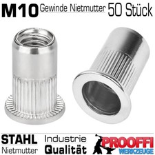 50 Stück M10 Gewinde Nietmutter Hülse STAHL Einnietmutter Für Gewinde Nietzange