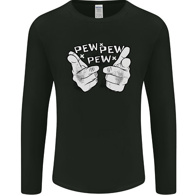 Pew Pew Pew Hände lustiges Sci-Fi Lichtschwert Herren Langarm T-Shirt