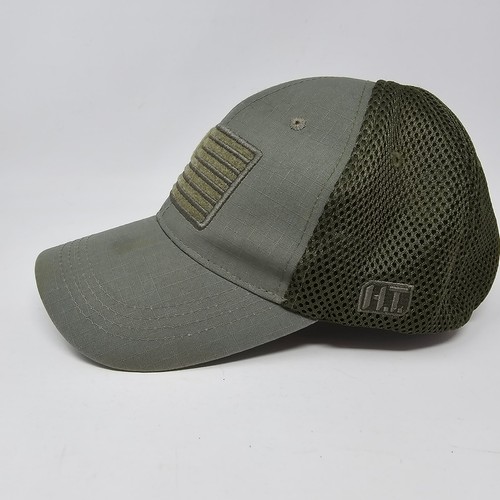 Highland Tactical American Flag Tactical Soft Mesh Flex Fit Hat Olive Fits Most - Picture 2 of 6