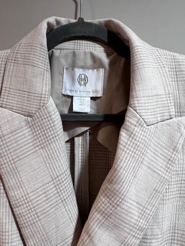 NWOT House of Harlow 1960 Plaid Cream & Tan Blazer Small Women’s Business Causal - Picture 2 of 9