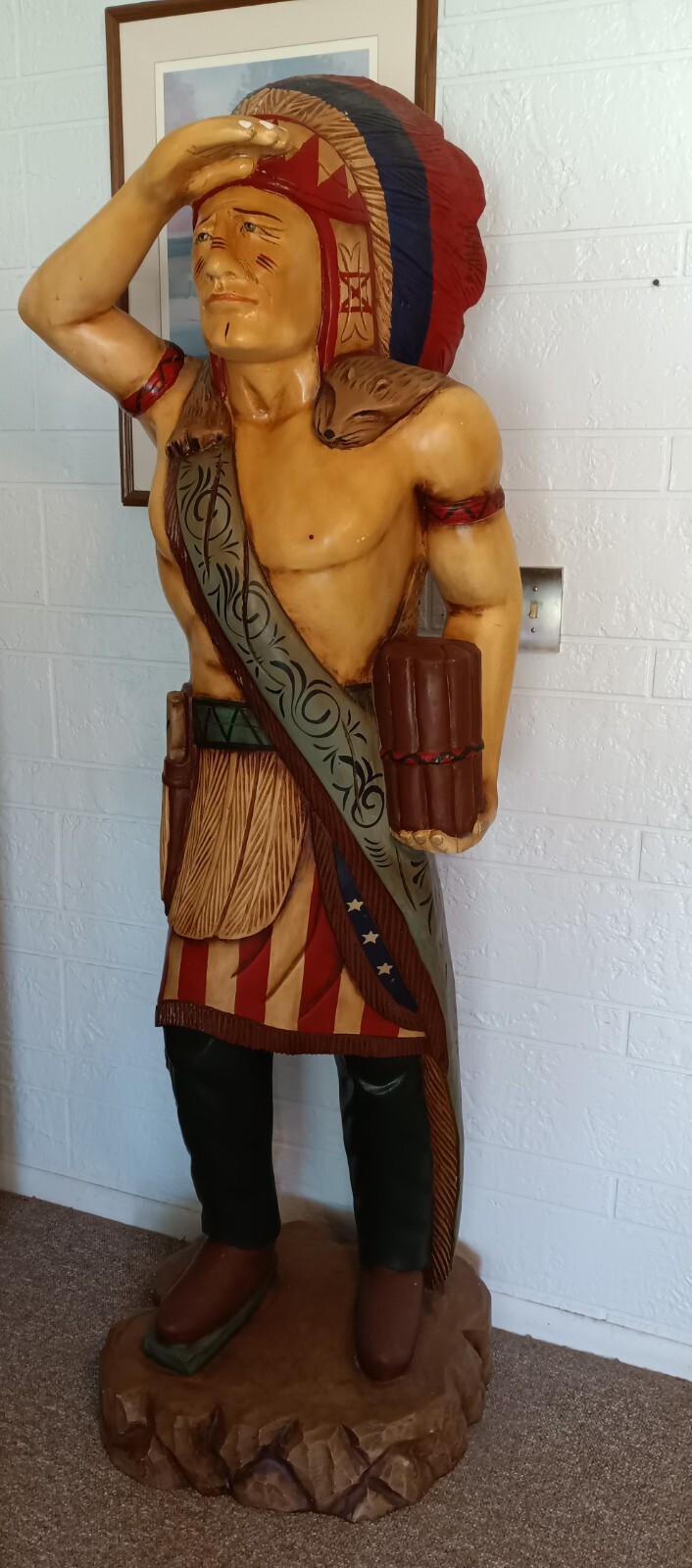 Vintage Cigar Store Indian 6' 4" tall fiberglass / resin eBay