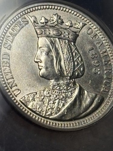 1893 United States Commemorative Isabella Silver Quarter ANACS AU Details - Picture 4 of 10