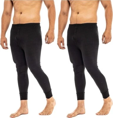 2 PACK Heat Stoke Thermal Long Johns Black Mens Warm Base Layer Size Large