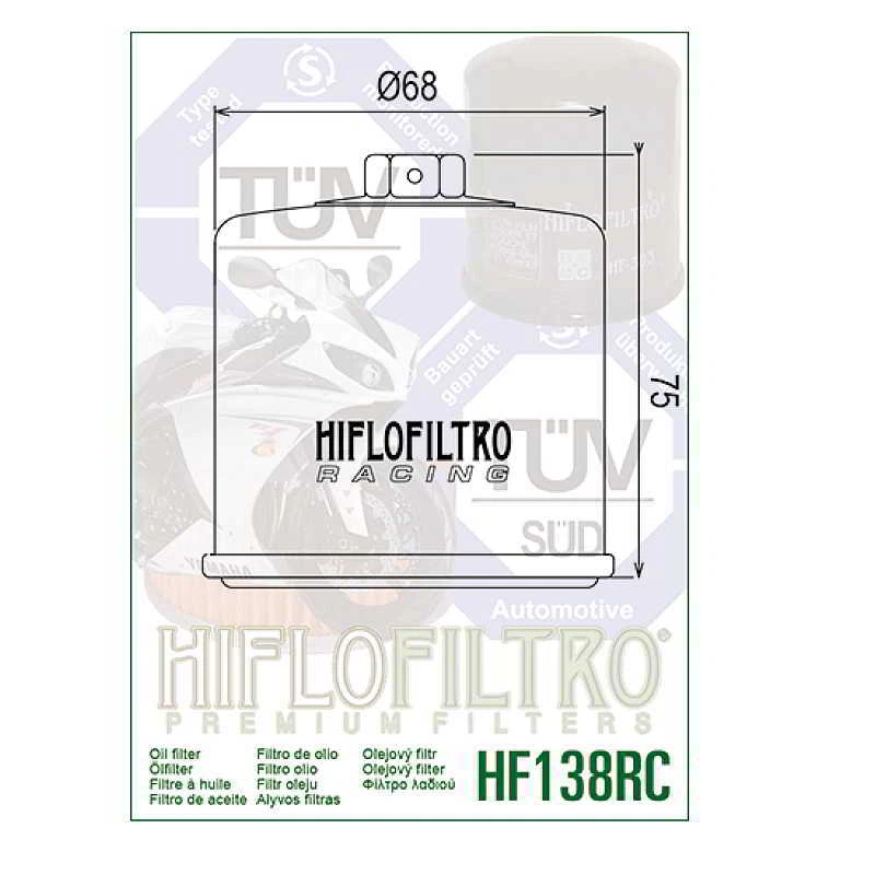 Paquete de 3 filtros de aceite Hiflofiltro Racing HF138RC Aprilia Cagiva Suzuki GSXR600 700 Foto 2 de 4