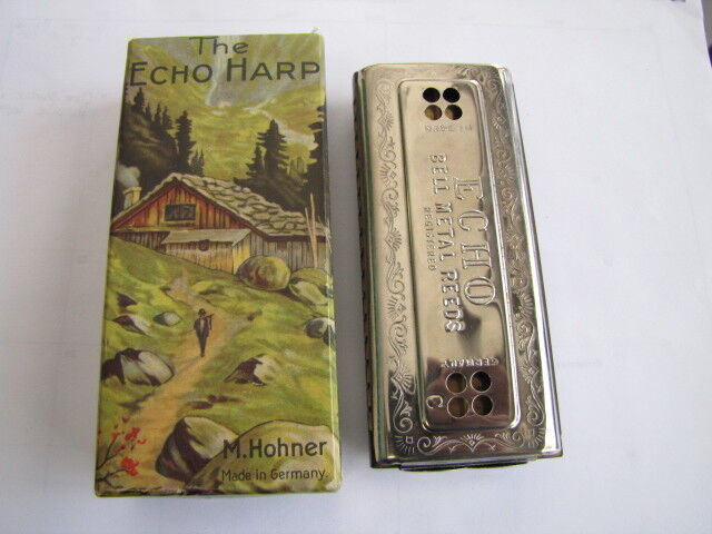 The Echo Harp by M Hohner Vintage Harmonica C and G with Box The Echo Harp by M Hohner Vintage Harmonica C and G with Box