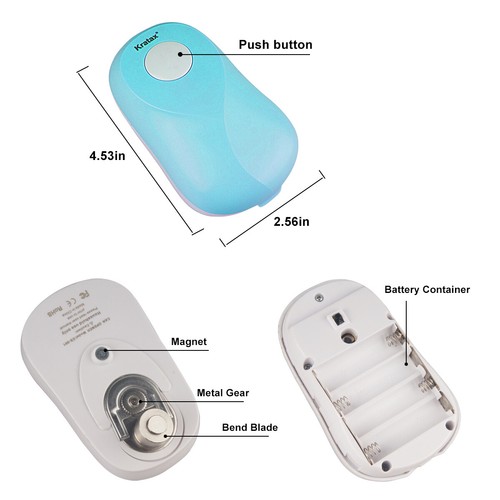 LOTE de abridor de latas eléctrico automático One-Touch Safety Smooth Edge azul - Imagen 8 de 11