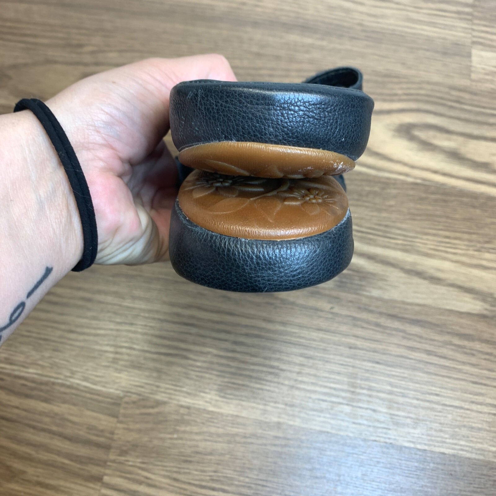 Sandali Keen donna taglia 10 City of Palms slide pelle nera tacco zeppa