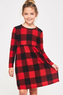 buffalo plaid midi dress