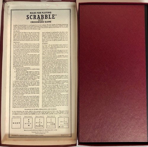 Vintage SCRABBLE GAME Selchow & Righter 1948- 1976 Complete with Original Box - Picture 5 of 9