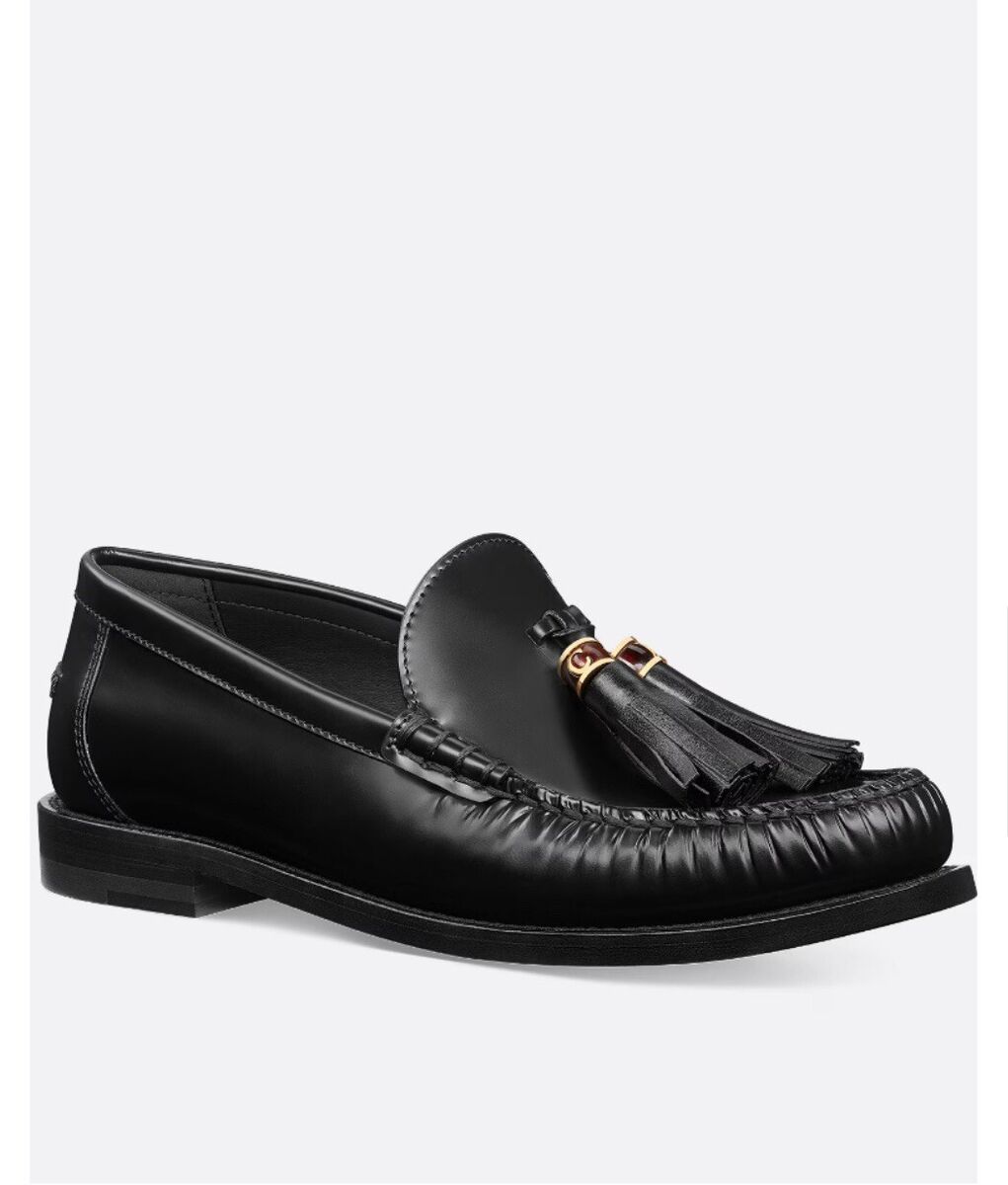 $1150 Dior Women's Black D-Academy Leather Loafers Size 38/8 $1150 Dior Women's Black D-Academy Leather Loafers Size 38/8