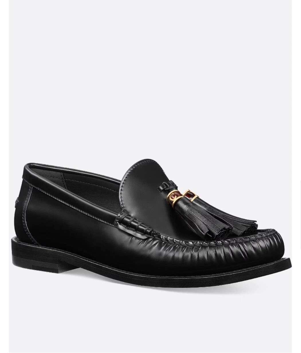Mocassins femme en cuir noir D Academy Dior taille 38/8 US